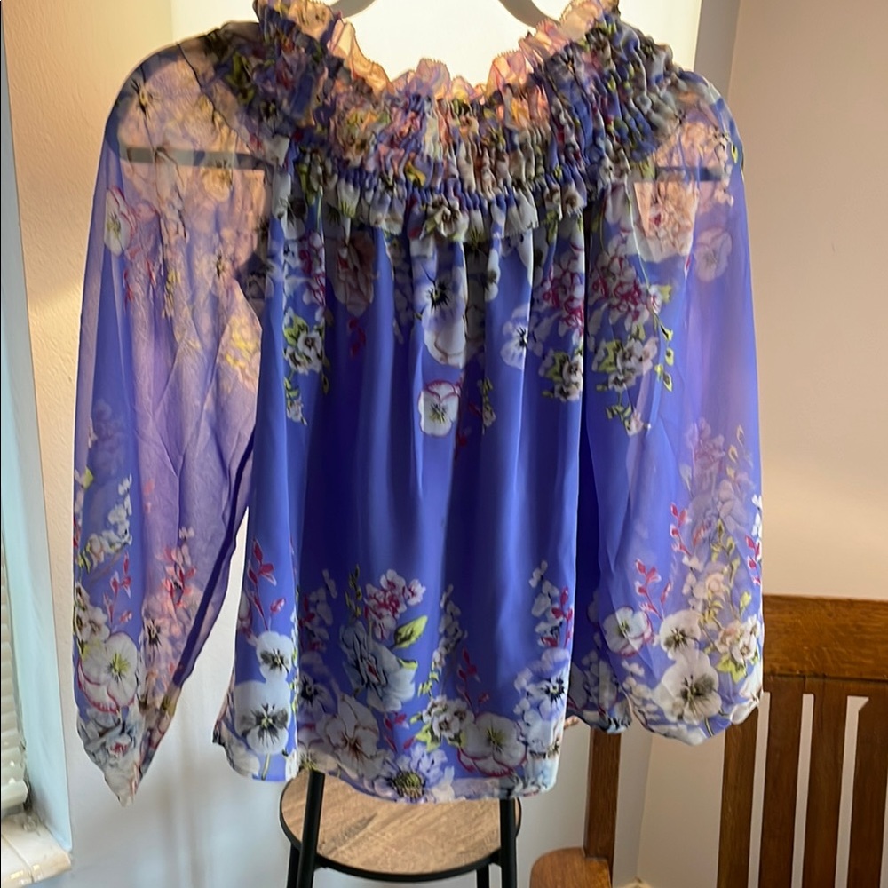 Floral Sheer Purple Blouse